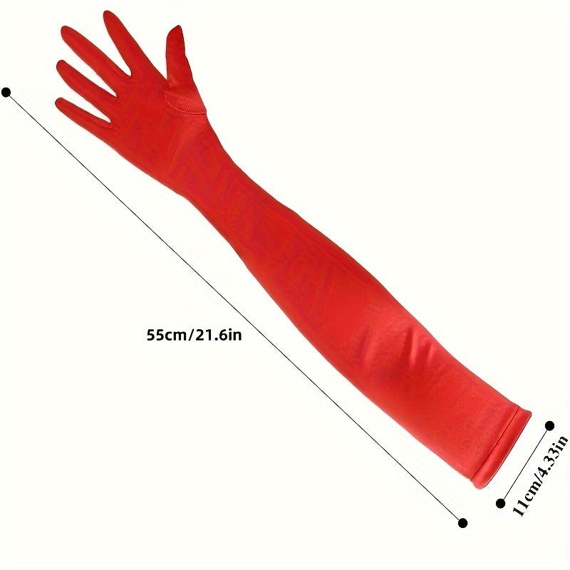 Set of 4 Satin Gloves for Women Wedding Party Costume Accessories