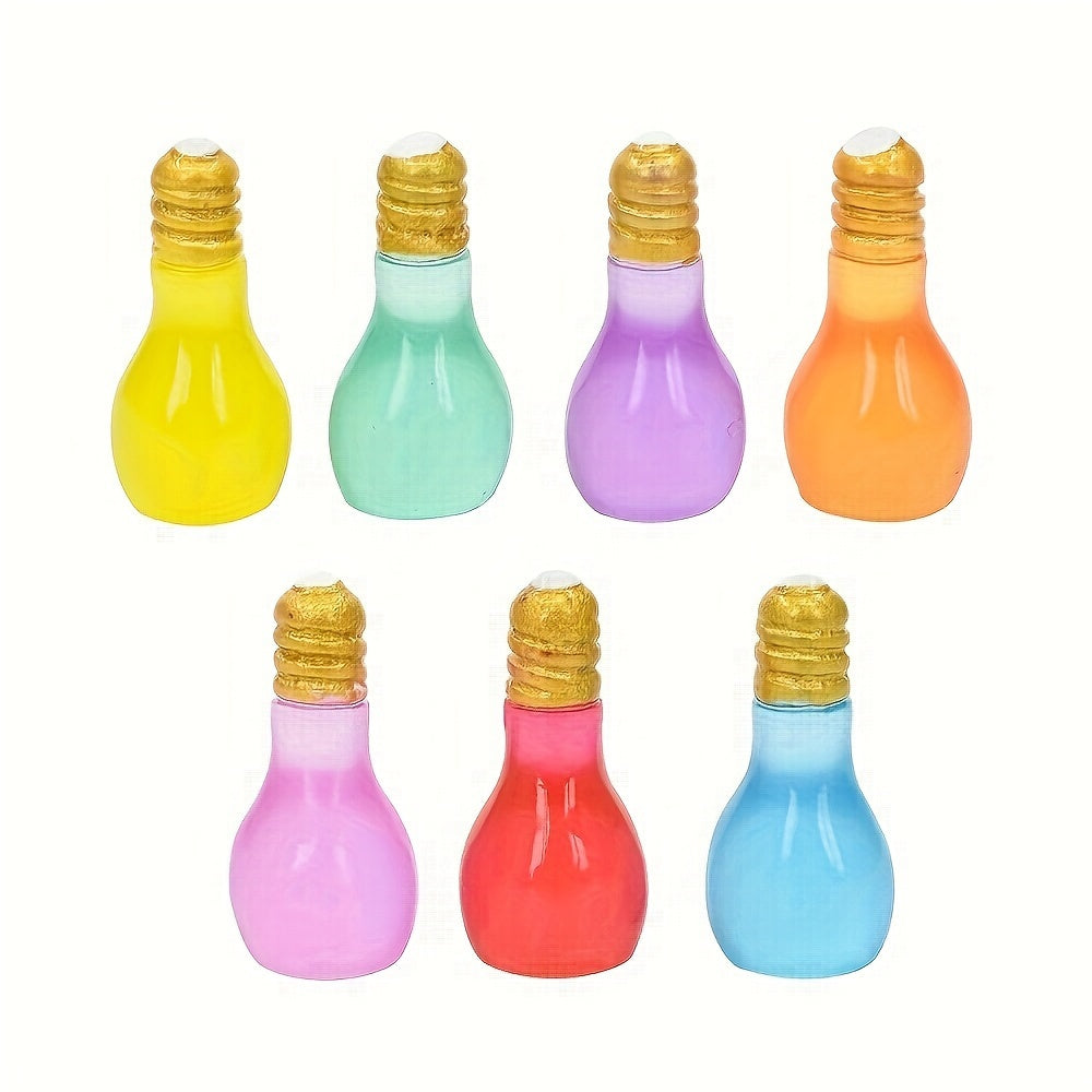 Glow-in-the-Dark Light Bulb Figurine Keychain DIY Party Decor No Power Needed