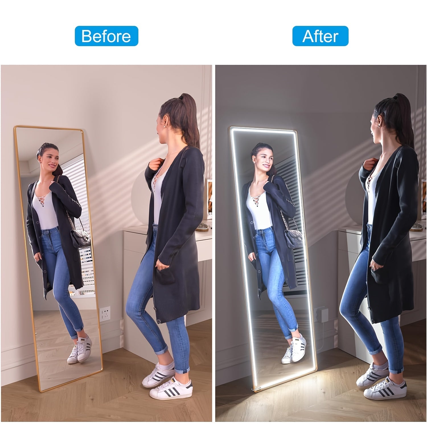 5m COB LED Strip Lights Flexible Night Lighting for Bedroom Kitchen Stairs White Warm Cool