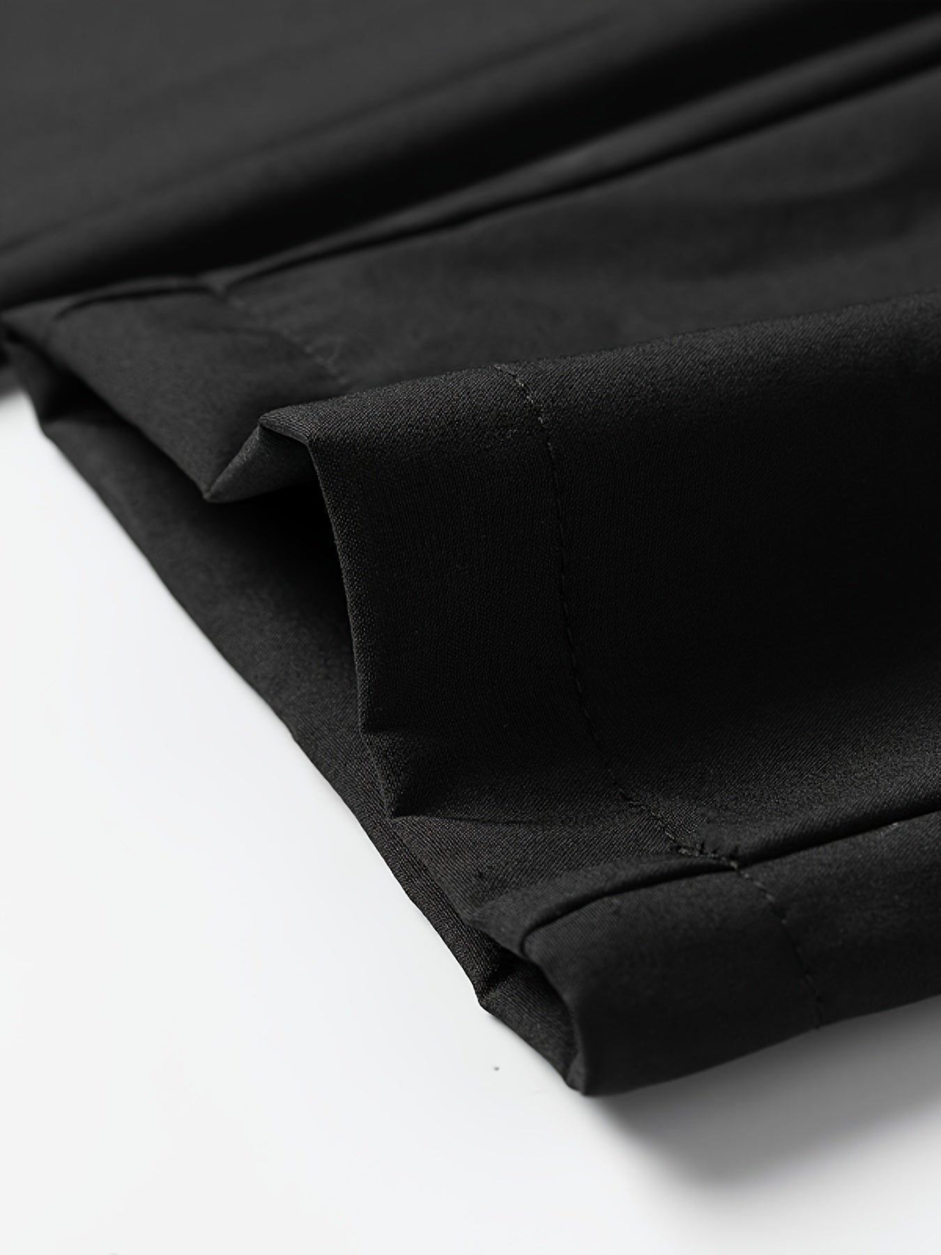 Men's Casual Solid Polyester Pants with Zipper Pockets Drawstring Barrel Trousers for Outdoor Activities