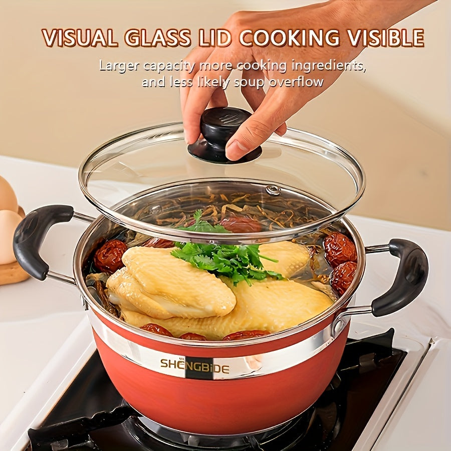 Набор посуды из нержавеющей стали на 12 предметов с кастрюлями, сковородой, крышками для домашнего использования