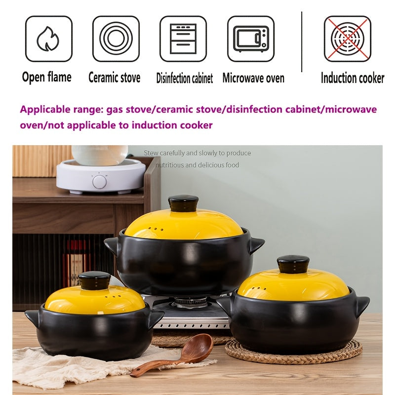 Ceramic Cookware Casserole Pot with Lid Non-Stick Durable for Home and Restaurant Use