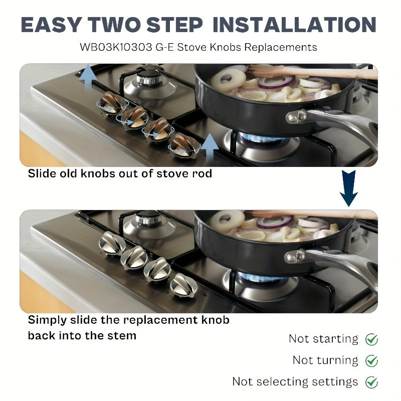 WB03K10303 uchun almashtirish pech kalitlari, metall, GE diapazon qismlari bilan mos keladi