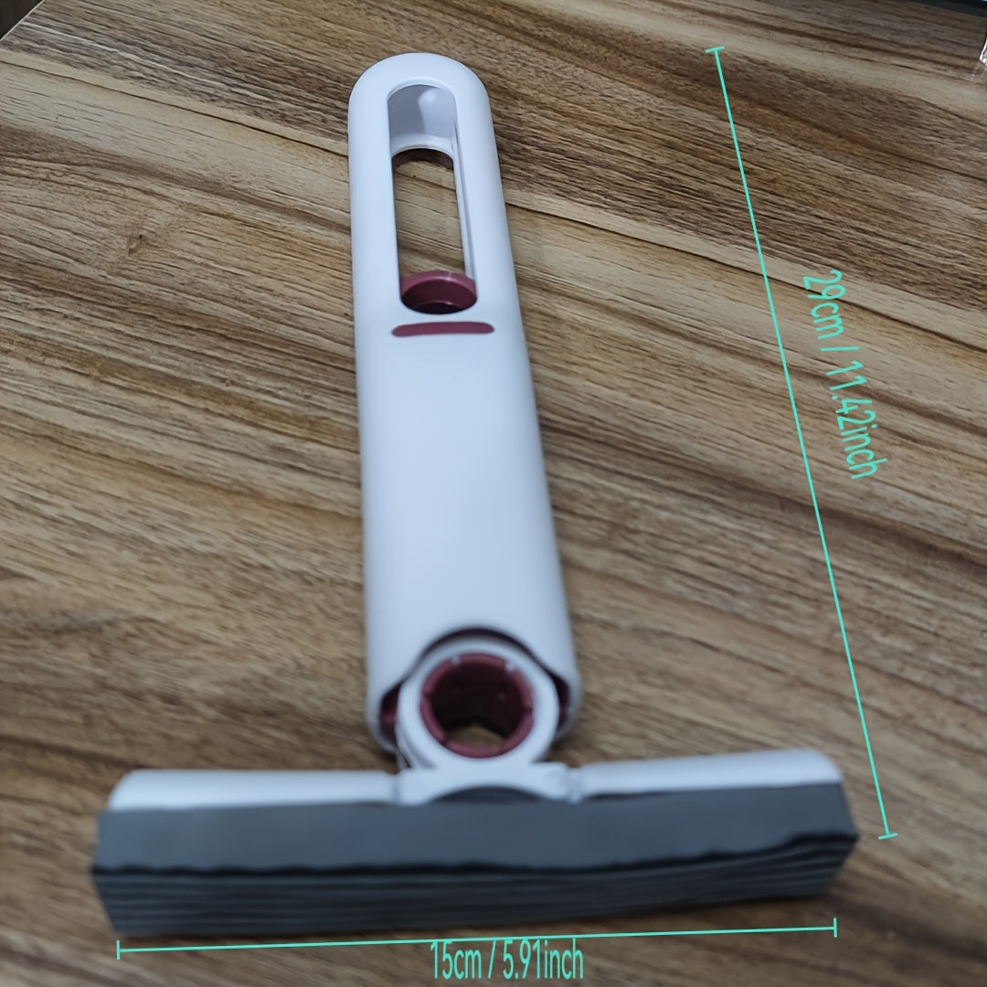 Ko'p funksiyali egiluvchan qo'l mopi, gubka va shisha tozalagich bilan - Yuqori singdirish qobiliyati, hammom, avtomobil, derazalar, oshxona, yashash xonasi pollari uchun qulay - Mustahkam plastikdan tayyorlangan, mop yostiqlari bilan birga keladi.