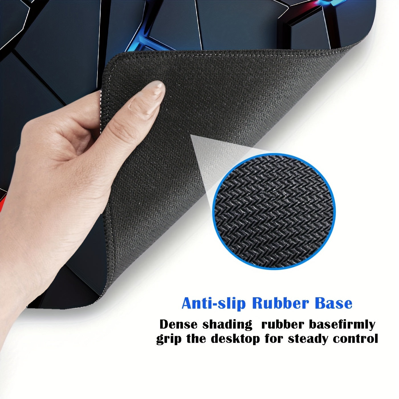 90x40cm Rectangle Gaming Mouse Pad with Red and Blue Gradient Non-Slip Rubber Base