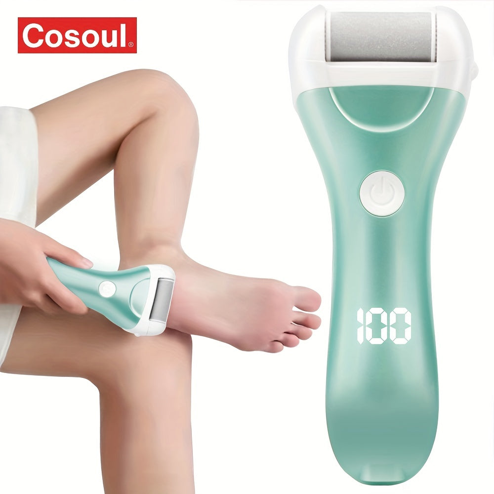 Rechargeable Electric Foot File Callus Remover for Dead Skin Heels with USB Charging and Multiple Grinding Heads