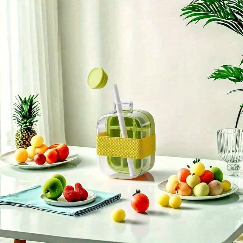 No-Contact Ice Press Machine with Straw Portable Commercial-Grade Ice Maker