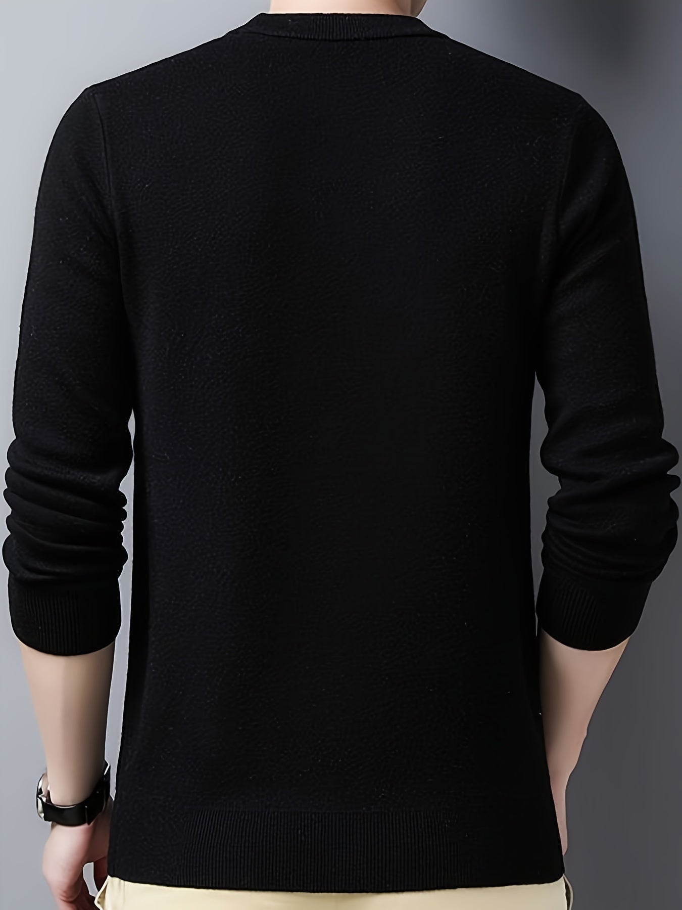 Мужской свитер с плюшевым воротником-стойкой большого размера из бархата для осени и зимы, с высоким эластичным ребристым вязанием