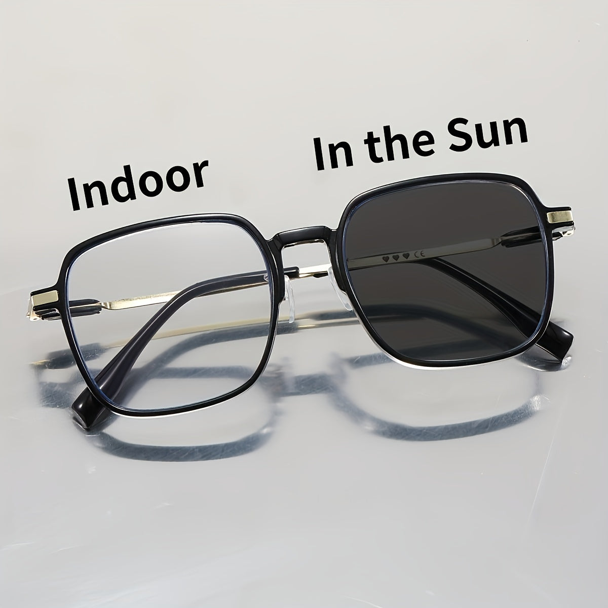 Men's Blue Light Filtering Glasses Square PC Frame No Prescription with Case and Cloth