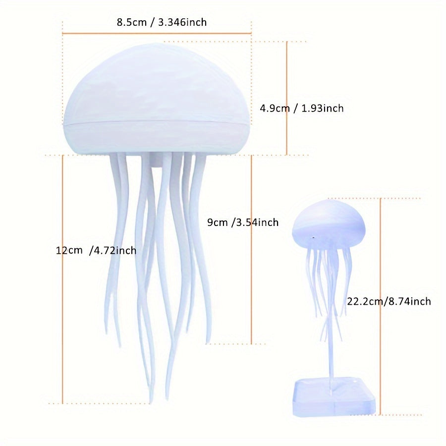 Jellyfish Night Light with Color Changing Voice Control Rotatable USB Rechargeable LED Indoor Outdoor