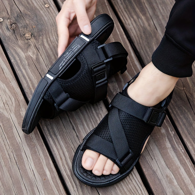 Sandalias de tela ajustables para hombre con hebilla para exteriores, casuales, acuáticas y de playa