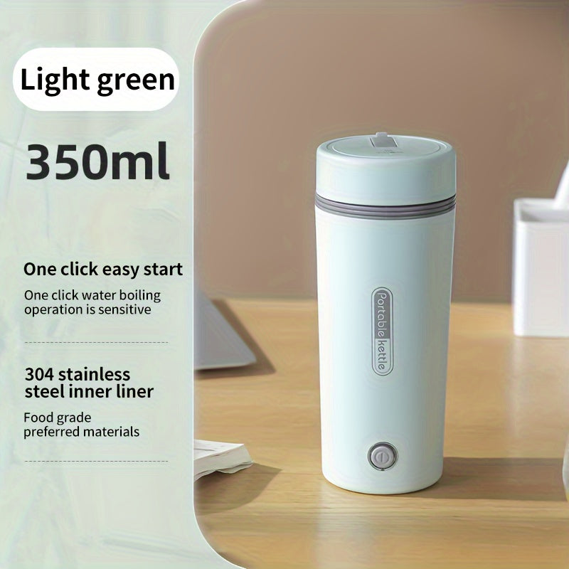 Stainless Steel 350ml Portable Electric Kettle White Leak-Proof Fast Heating Auto Shut-Off