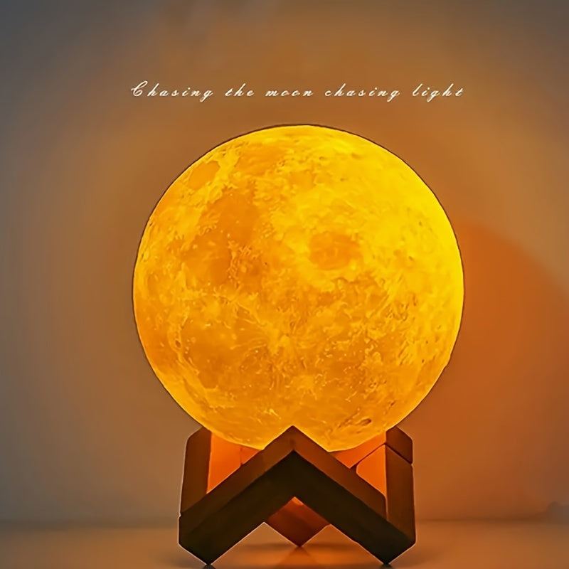 Moon Lamp Night Light with Stand 11.99cm LED Battery-Powered Bedroom Decor Christmas Gift