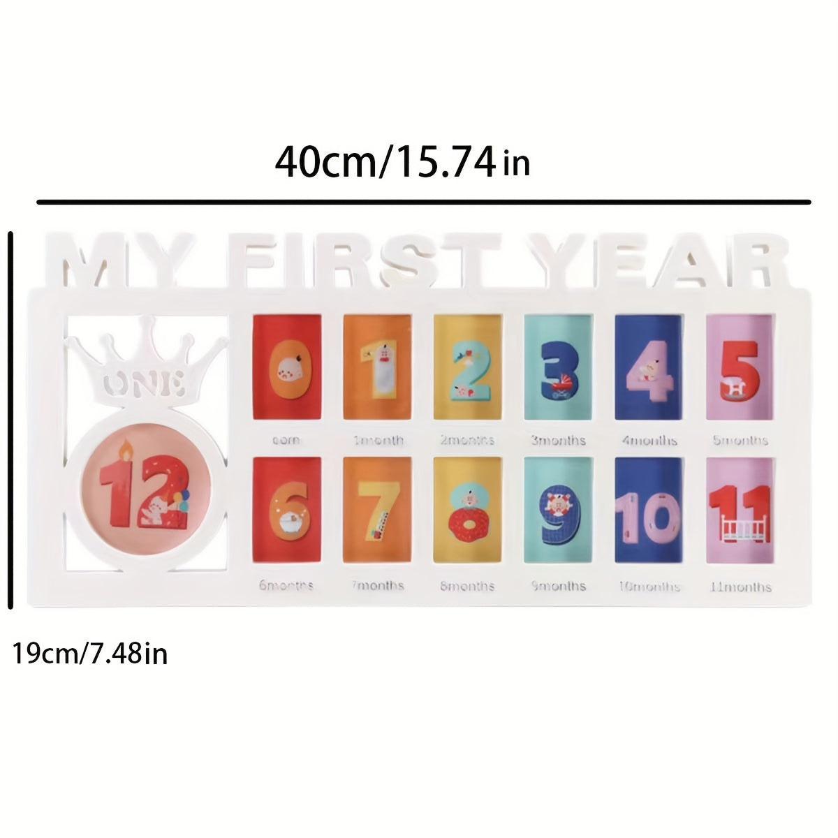 Photo Frame for Growth Records Creative Wall or Tabletop Display 40x19cm