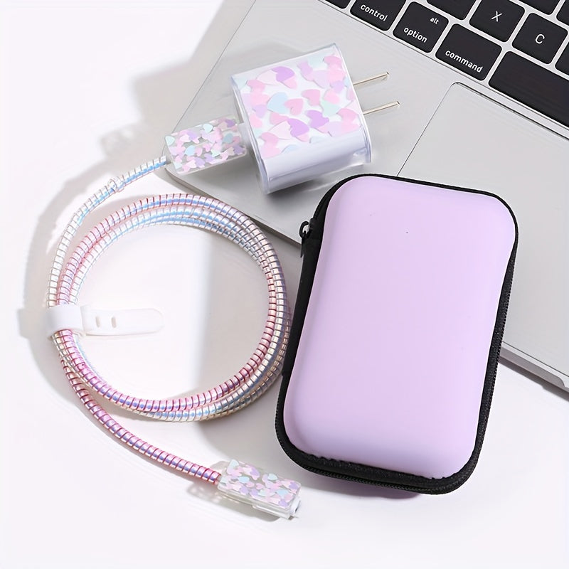 Hard Shell Cable Organizer Case for iPhone Accessories 6-Piece EVA Storage Kit