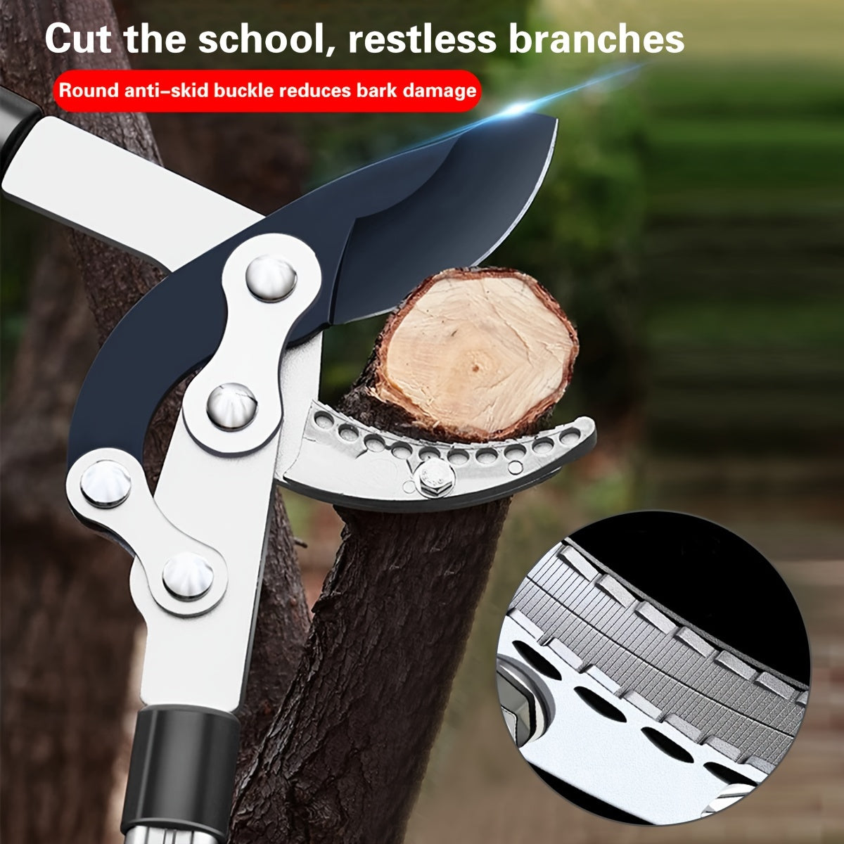 Heavy-Duty Pruning Shears Alloy Steel Blade Retractable Handle for Thick Branches