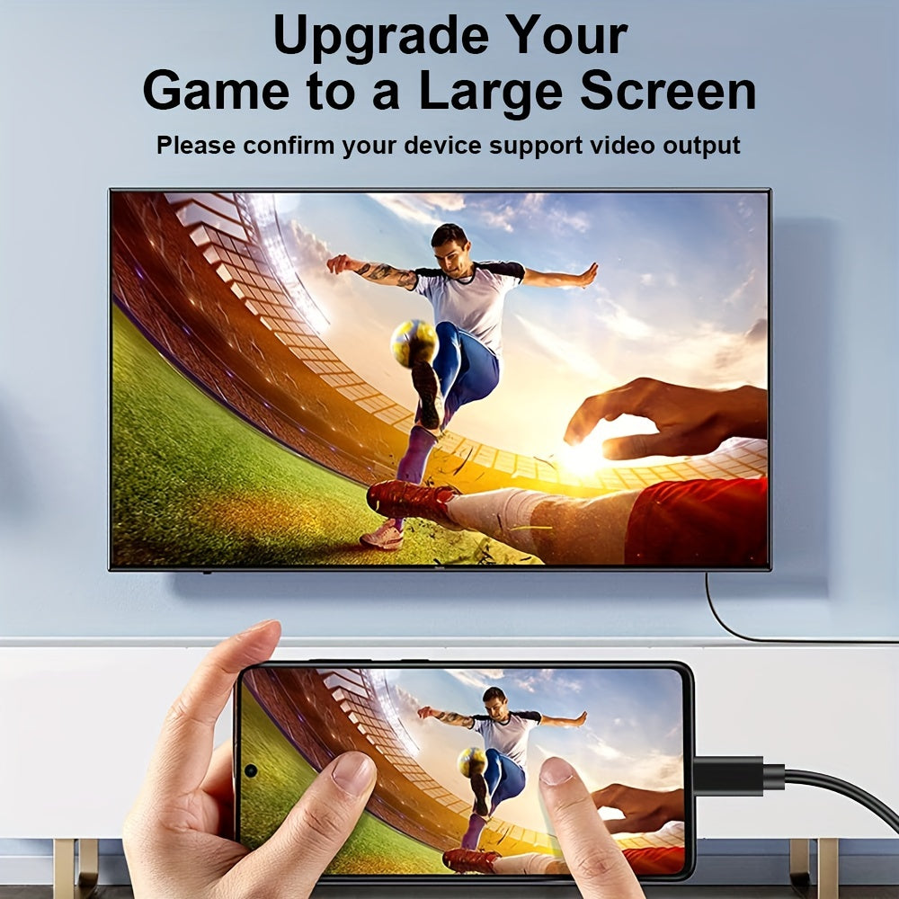 4K USB-C to HDMI Cable Thunderbolt 3/4 Compatible Flat Black for MacBook Pro iPad Pro Samsung Galaxy Surface Devices