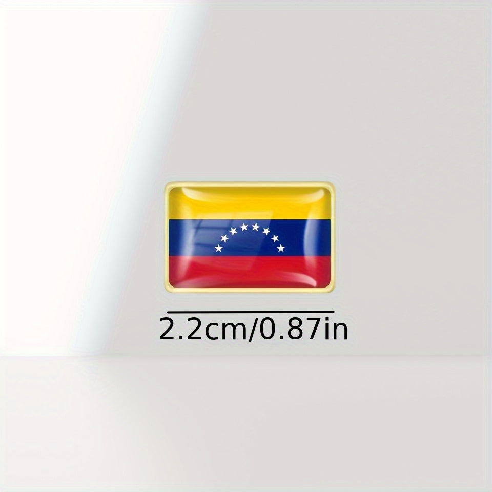 20 ta Vintage uslubidagi Venezuelan bayrog'i belgilari uchun belbog'li badjlar to'plami, kvadrat alloy kolleksiyasi
