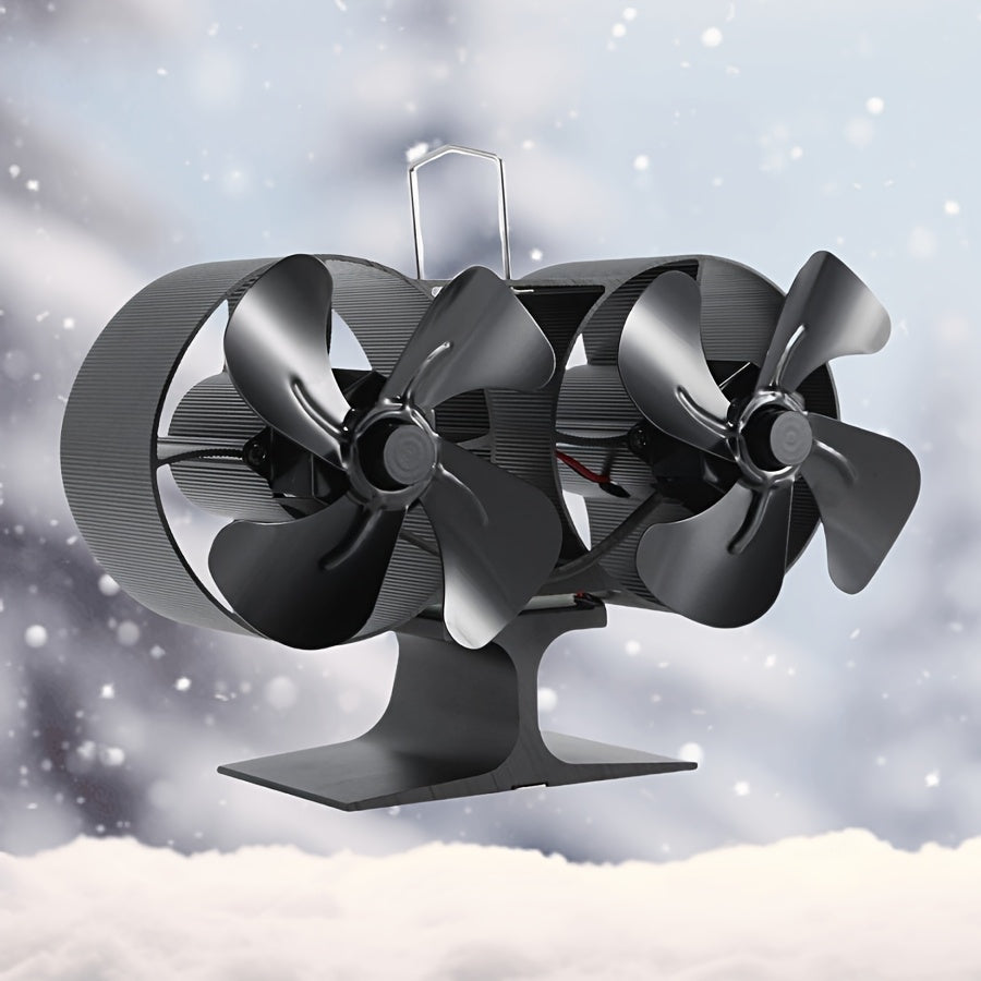 Wood Stove Fan 8 Blades Heat Powered Quiet Air Circulation for Wood Gas Pellet Burners