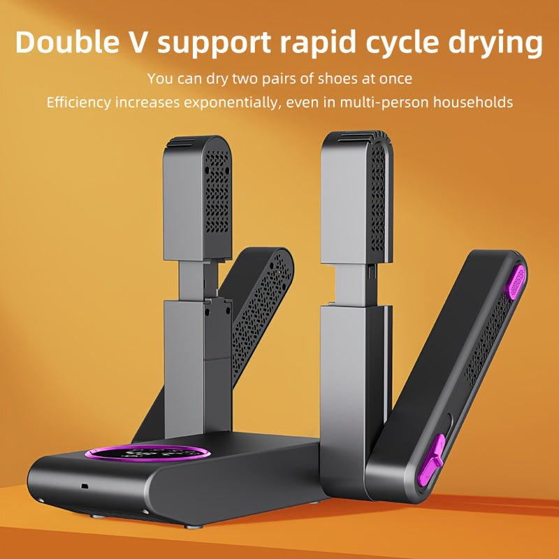 2024 Compact Shoe Dryer with UV Light Timer Telescopic Ports and Bacteria Removal