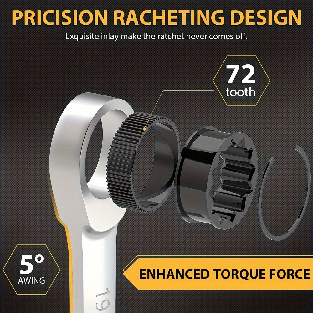 Mechanical Wrench Set for Auto Repair Metal No Electricity or Battery