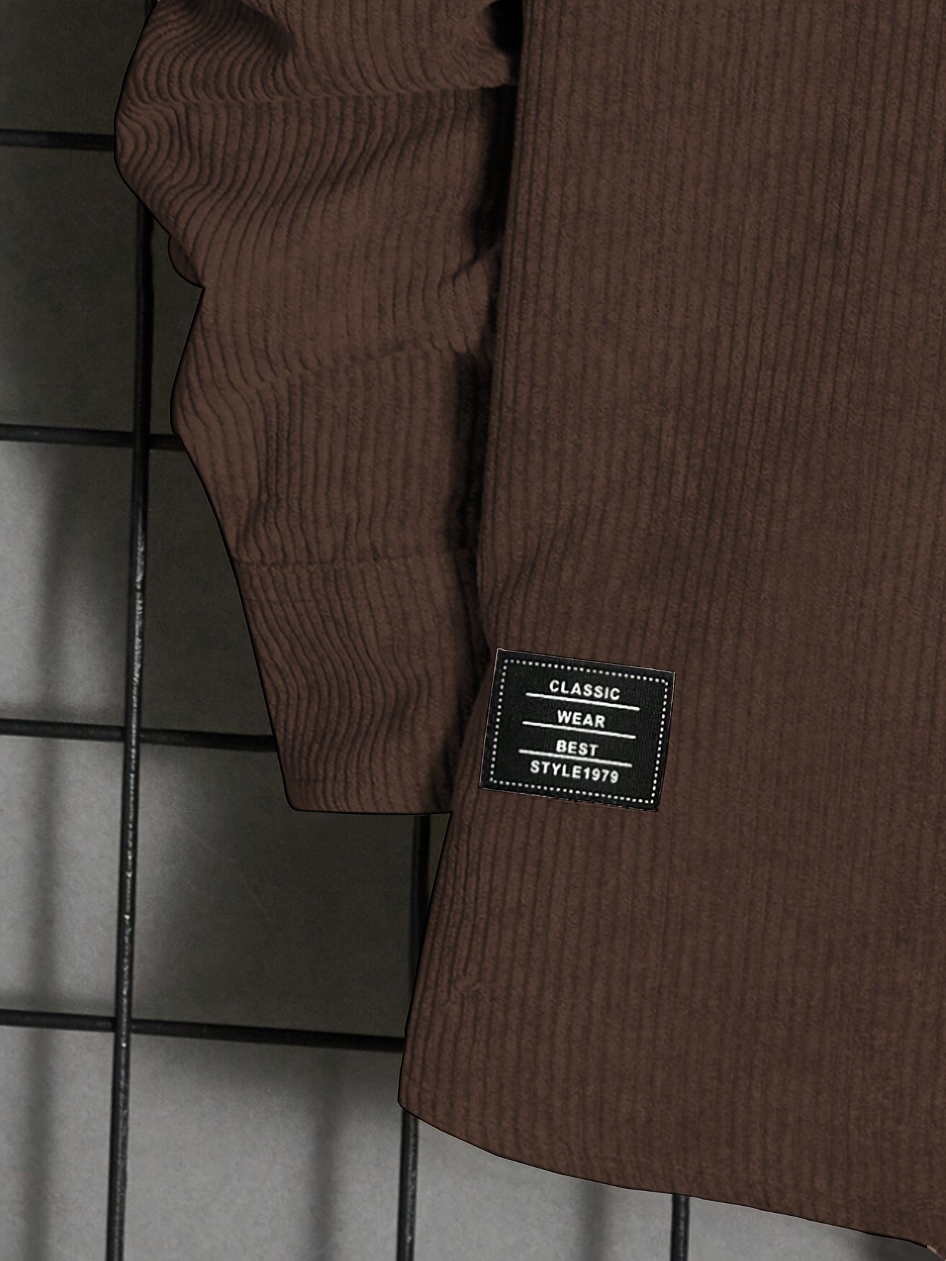 Conjunto casual de pana para hombre, camisa de manga larga con botones y pantalones con cordón para otoño e invierno