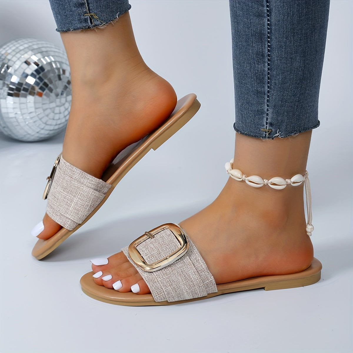 Женские летние мягкие комфортные пляжные сандалии с пряжкой