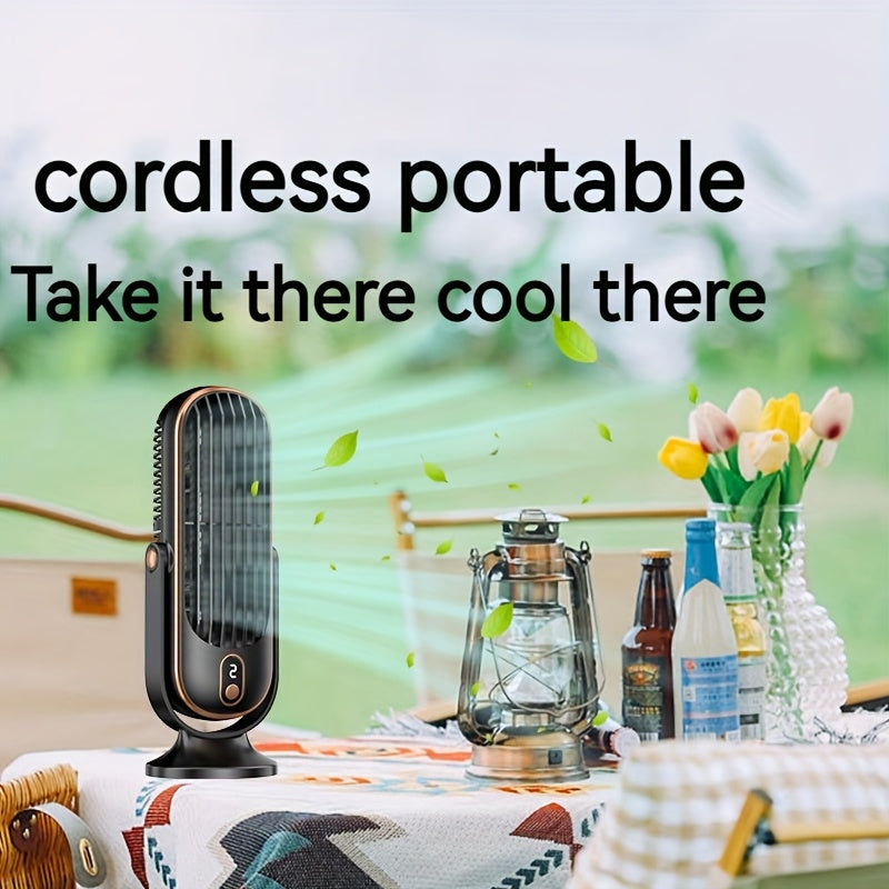 Wireless USB Desktop Fan with 5 Speeds, 360° Oscillation, Battery Powered