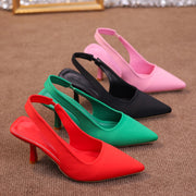 Women's Fashion Solid Color Ankle Strap High Heels Open Toe Pumps
