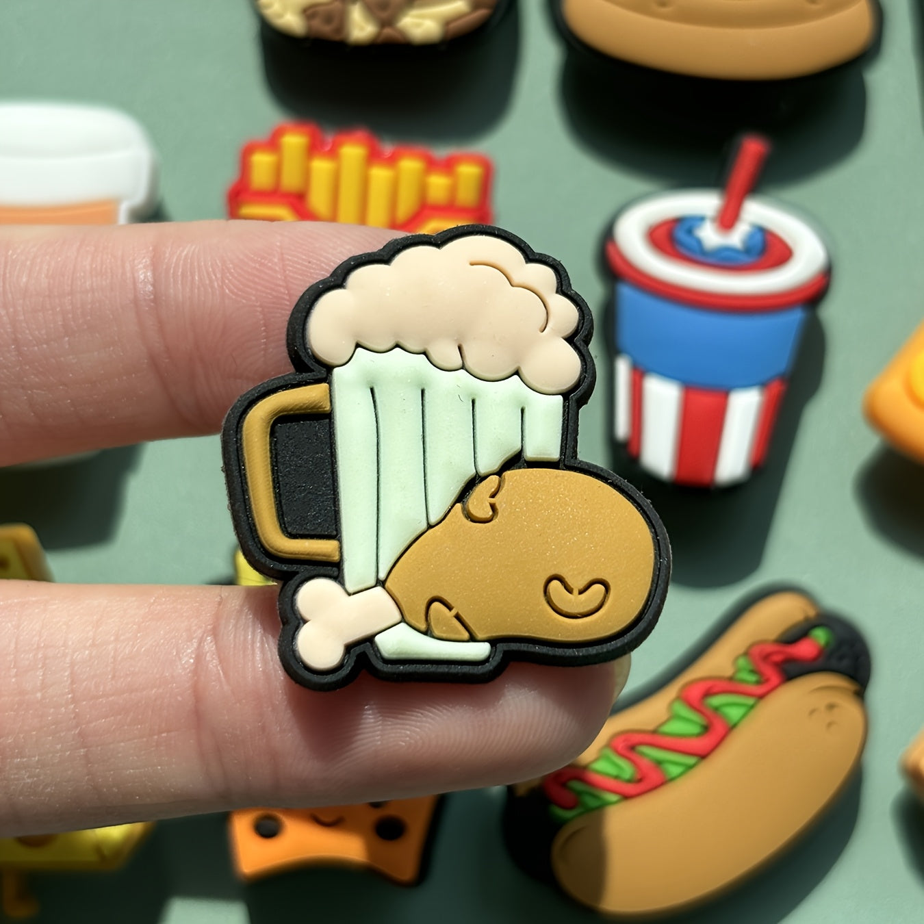 14 Pieces Colorful PVC Food Drink Charm Set for Party Gifts and Accessories