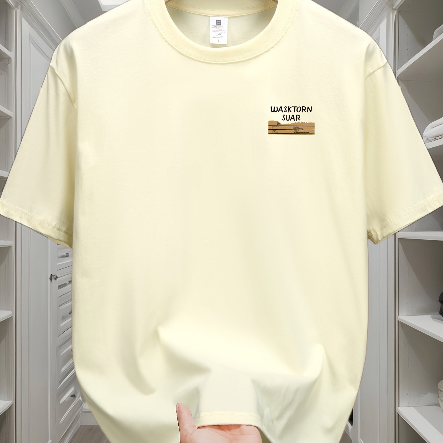 Camiseta casual de algodón con estampado gráfico para hombre, cuello redondo, manga corta, ropa de verano para exteriores