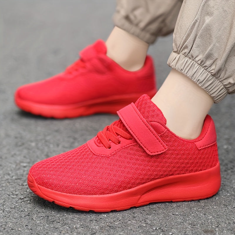 Girls Red Mesh Sneakers Sizes 10.5-4 Casual Breathable Comfortable EVA Insole