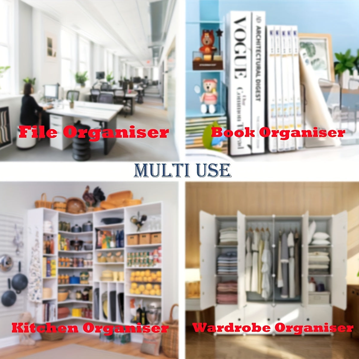 Akril sumka tashkilotchisi to'plami, shkaf saqlash uchun shaffof bo'linmalar, katta sig'im