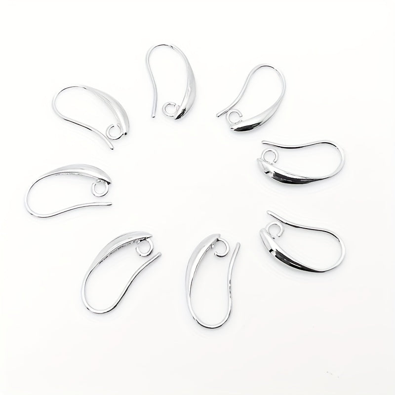 Silvery-Plated Earring Hooks Pack of 100 French Style Round Wire for DIY Jewelry Making