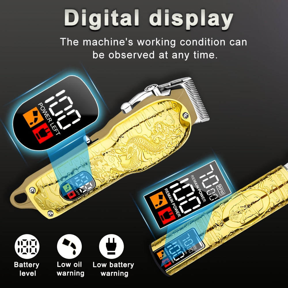 Cortapelos inalámbricos para hombres con pantalla LED, afeitadora eléctrica, recortadora de cabello, carga USB