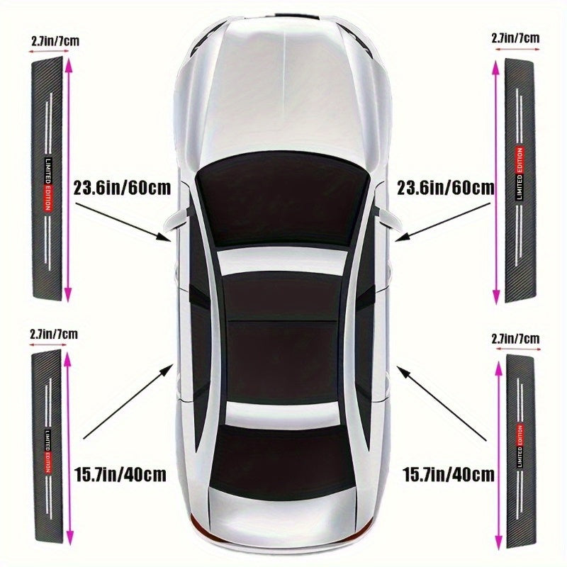 Car Door Threshold and Trunk Protection Sticker Carbon Fiber Style for Cars