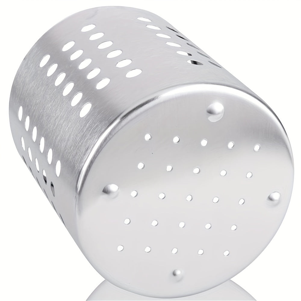 Yuvarlak teshiklari bo'lgan, zanglamas po'latdan yasalgan chopsticks uchun ushlagich