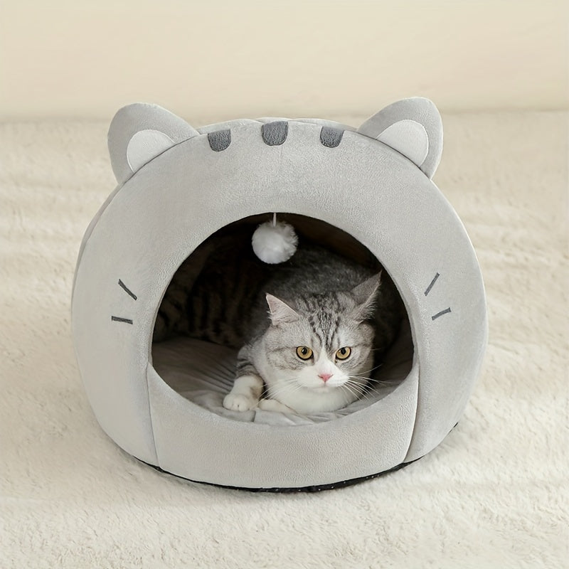 Breathable Polyester Cat Bed with Non-Skid Bottom for Small to Large Cats