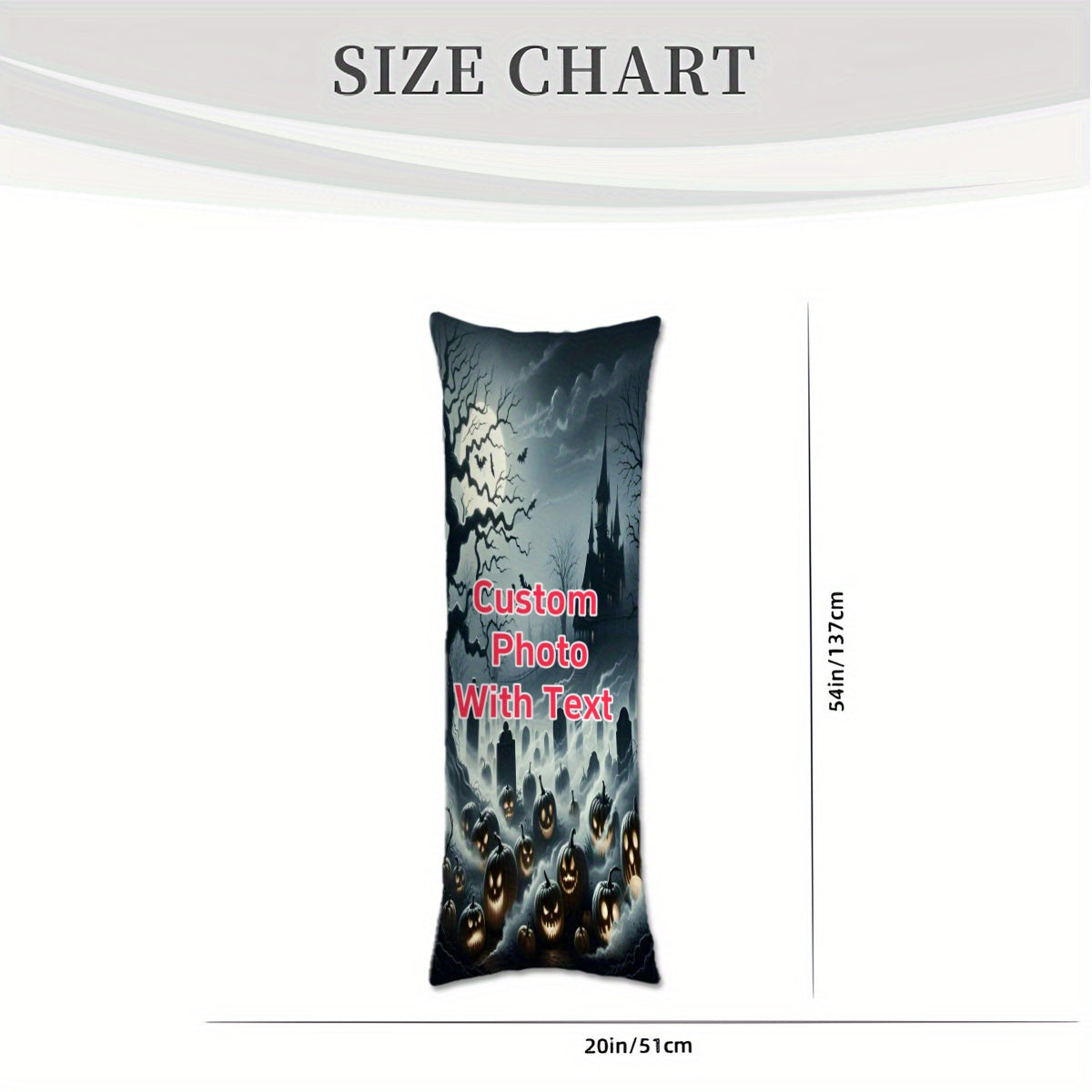 Long Body Pillow Cover Custom Photo Soft Plush Double-Sided 50.8x137.16 cm