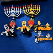 6 ta kuz Rhinestone broshlari sham dizaynlari kiyimlar va sumkalar uchun