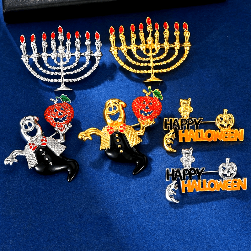 6 ta kuz Rhinestone broshlari sham dizaynlari kiyimlar va sumkalar uchun