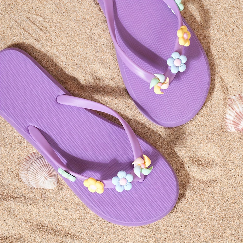 Women's EVA Flip-Flops with Colorful Fruit and Floral Design Non-Slip Summer Beach Slides