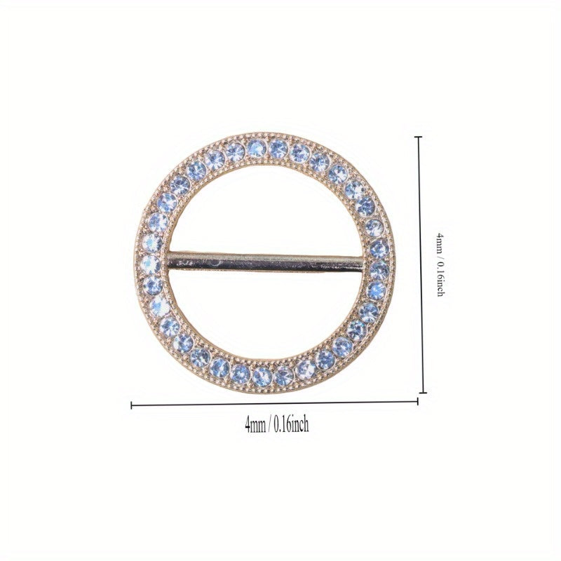 Women Alloy Button Clips 15pcs Rhinestone Hollow T-Shirt Accessories