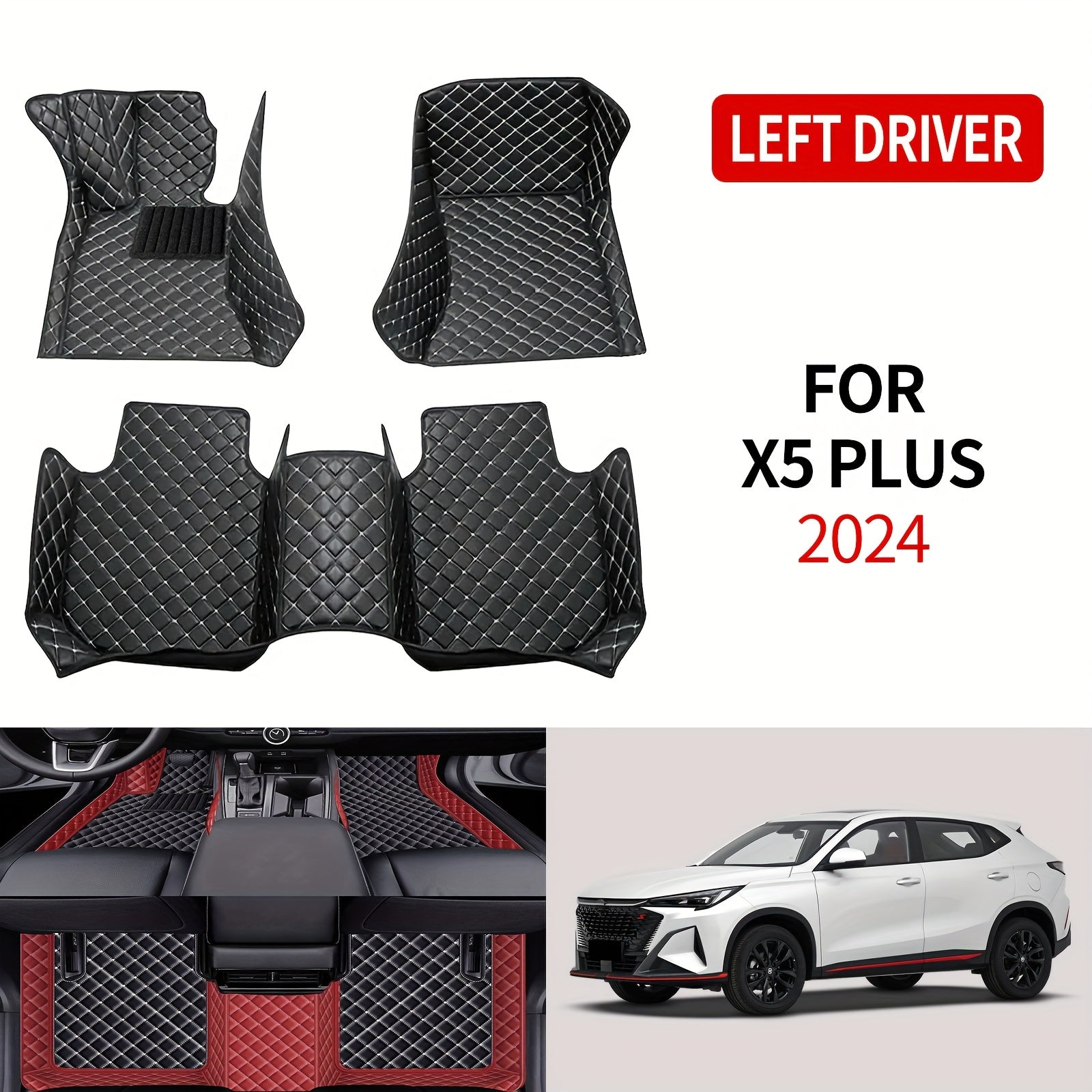 Luxury Faux Leather Car Floor Mats for Changan X5 Plus 2024 Left-Hand Drive