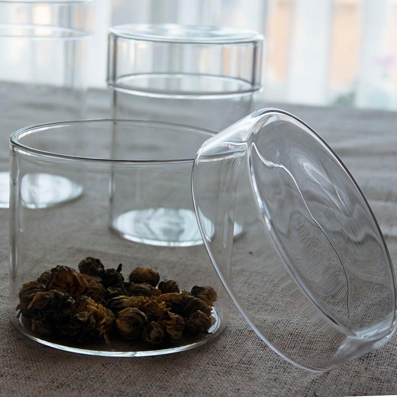 Set of Borosilicate Glass Storage Jars with Airtight Lid for Snacks and Jewelry
