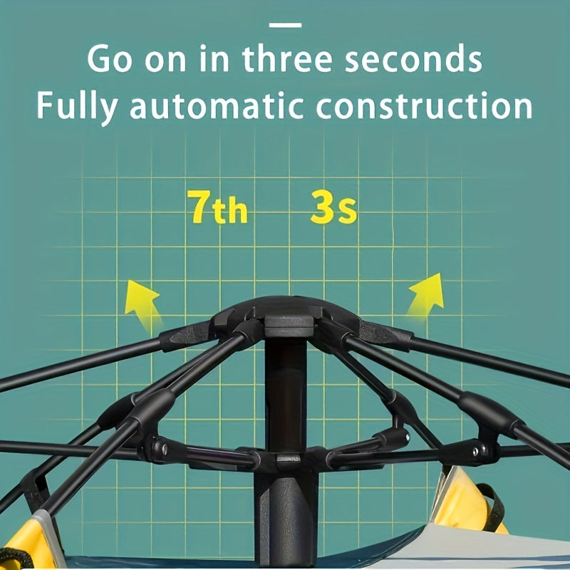 Large Double-Deck Camping Tent for 3-4 People with Two Doors and Windows White