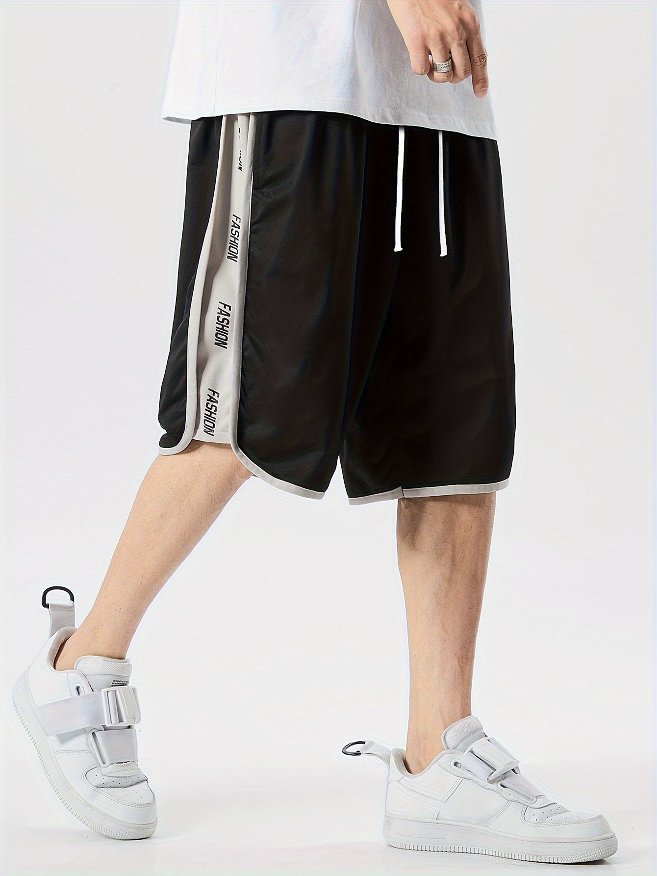 Men's Plus Size Summer Casual Sports Shorts Polyester Geometric Pattern Loose Fit