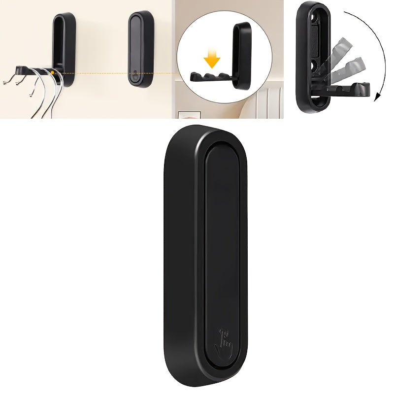 Aluminum Alloy Folding Wall Hook Space-Saving Clothes Bag Hanger