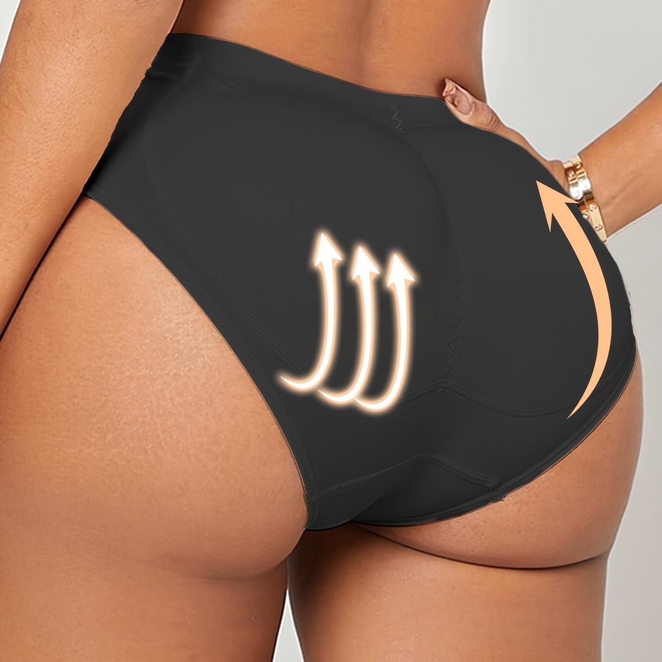 Women's Seamless Padded Panties with Butt Lift Shapewear Solid Color