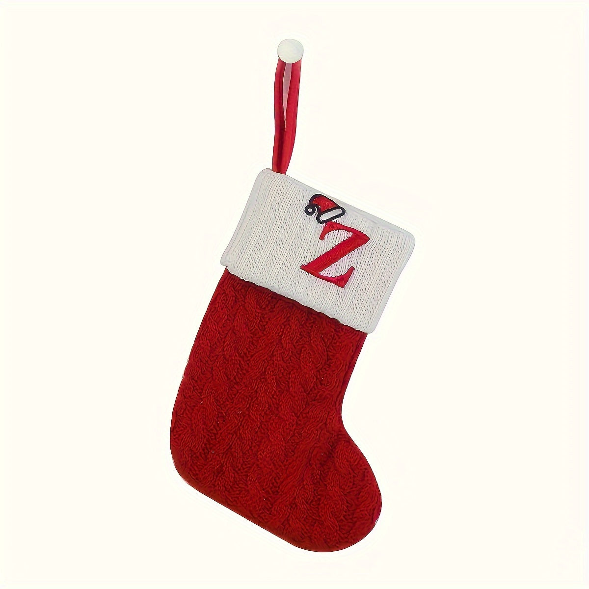 Knitted Polyester Stockings with Personalized Initials for Festive Parties